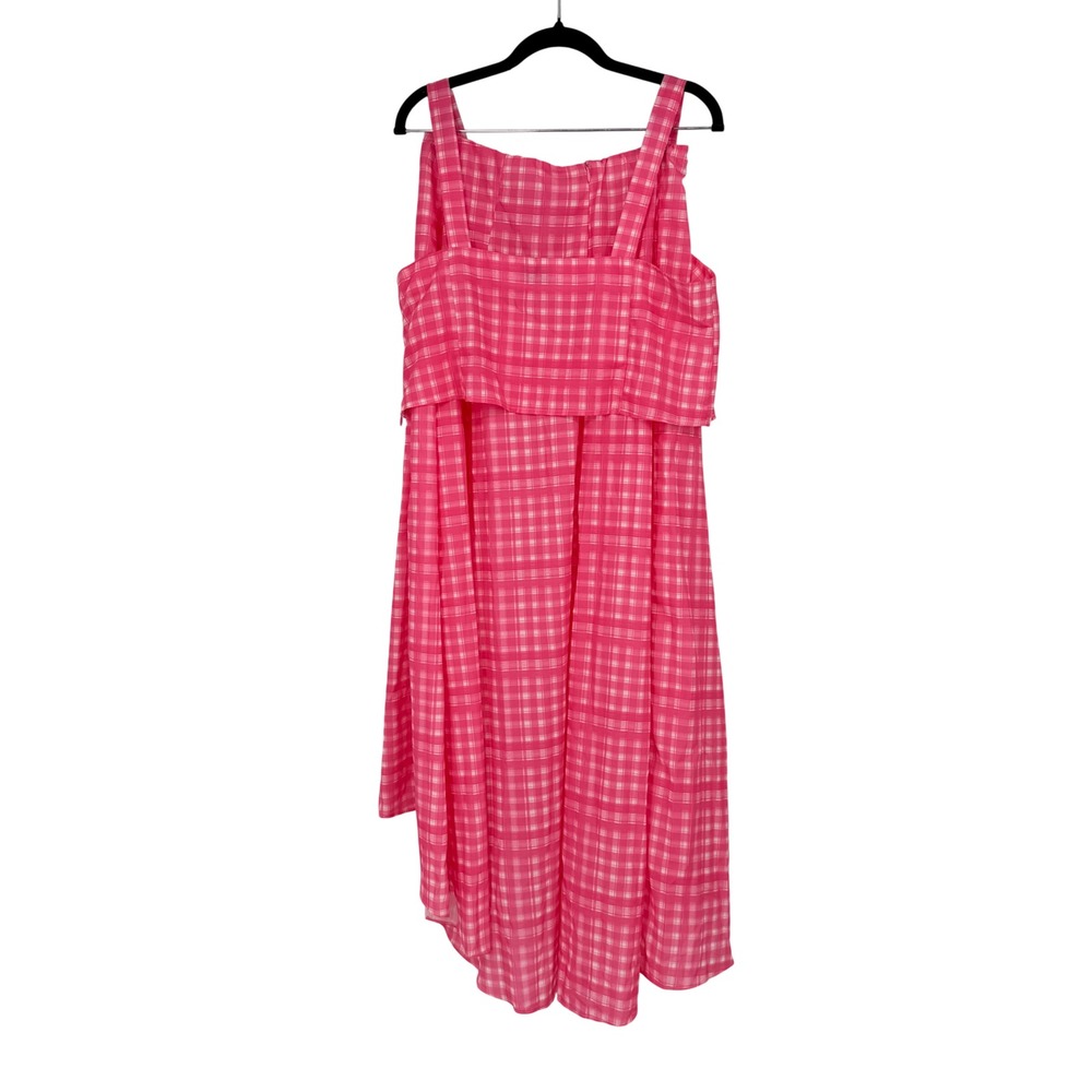 Petal + Pup Pink Gingham High Low Crop Top and Maxi Skirt Set Size 10 US